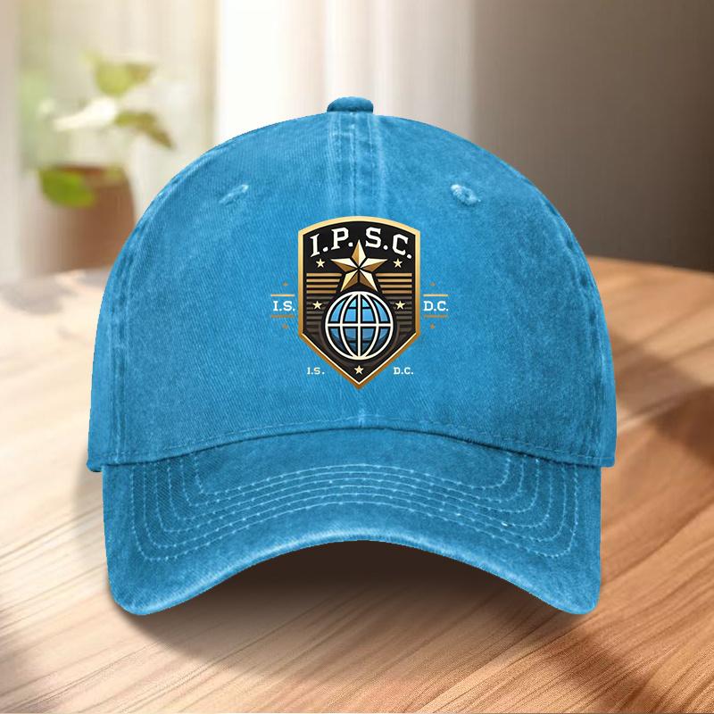 pc IPSC Star Earth Design Washed Baseball Cap Adjustable Lightweight Retro Hipster Cap with Star Earth Print Suitable for 1pc