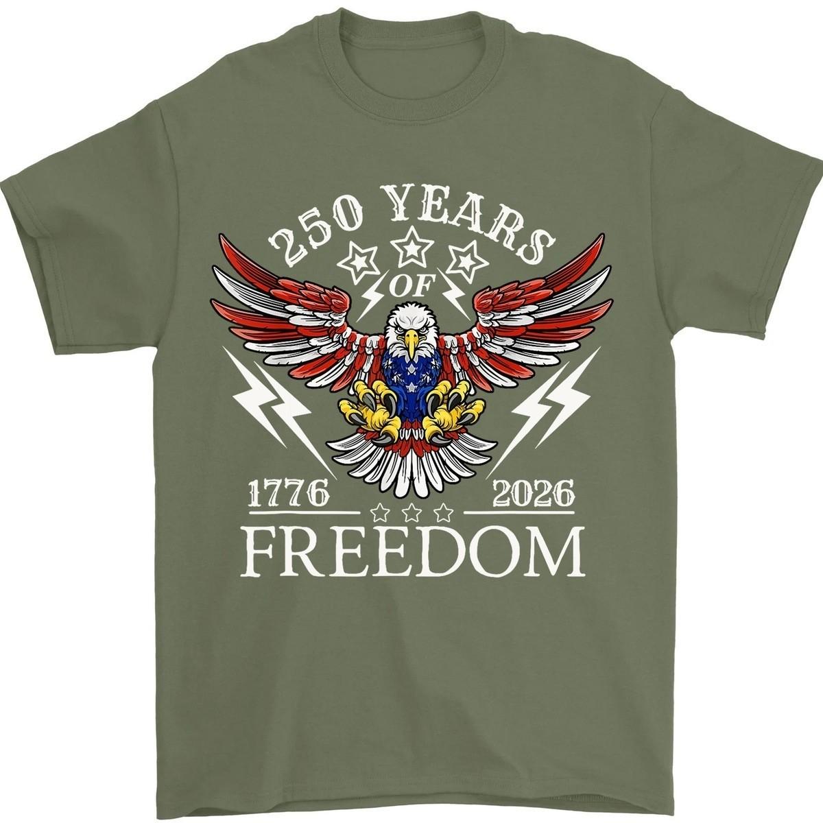 New America 250th Celebration 250 Years America Eagle Cotton All Size U18.319 XXXXL
