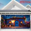 2D Flat Printing, One Large Polyester Material Garage Door Banner, with a Theme of Mexican Festival Style