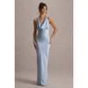 New Elegant Satin Mermaid Bodycon Backless Sexy Evening Prom Dress for Women, Cross-Border Cocktail Party Gown