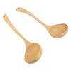 2 STÜCK Holzlöffel Schöpfkelle zum Kochen Langer Griff Küchenservierlöffel Suppenkelle Kochutensil