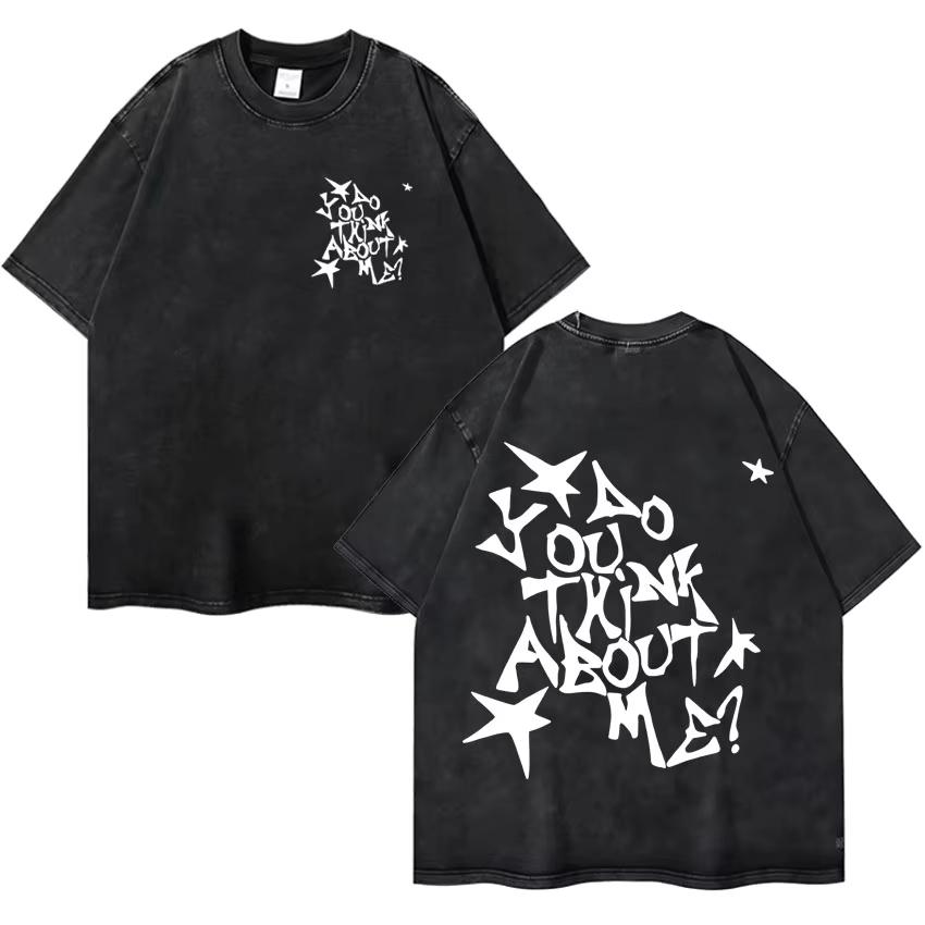 Rapper Nsqk Do You Think about Me Retro Fashion Casual Vintage Tshirt Mens Aesthetic Comfort Tshirts Pop Teenagers Y2K Tshrits