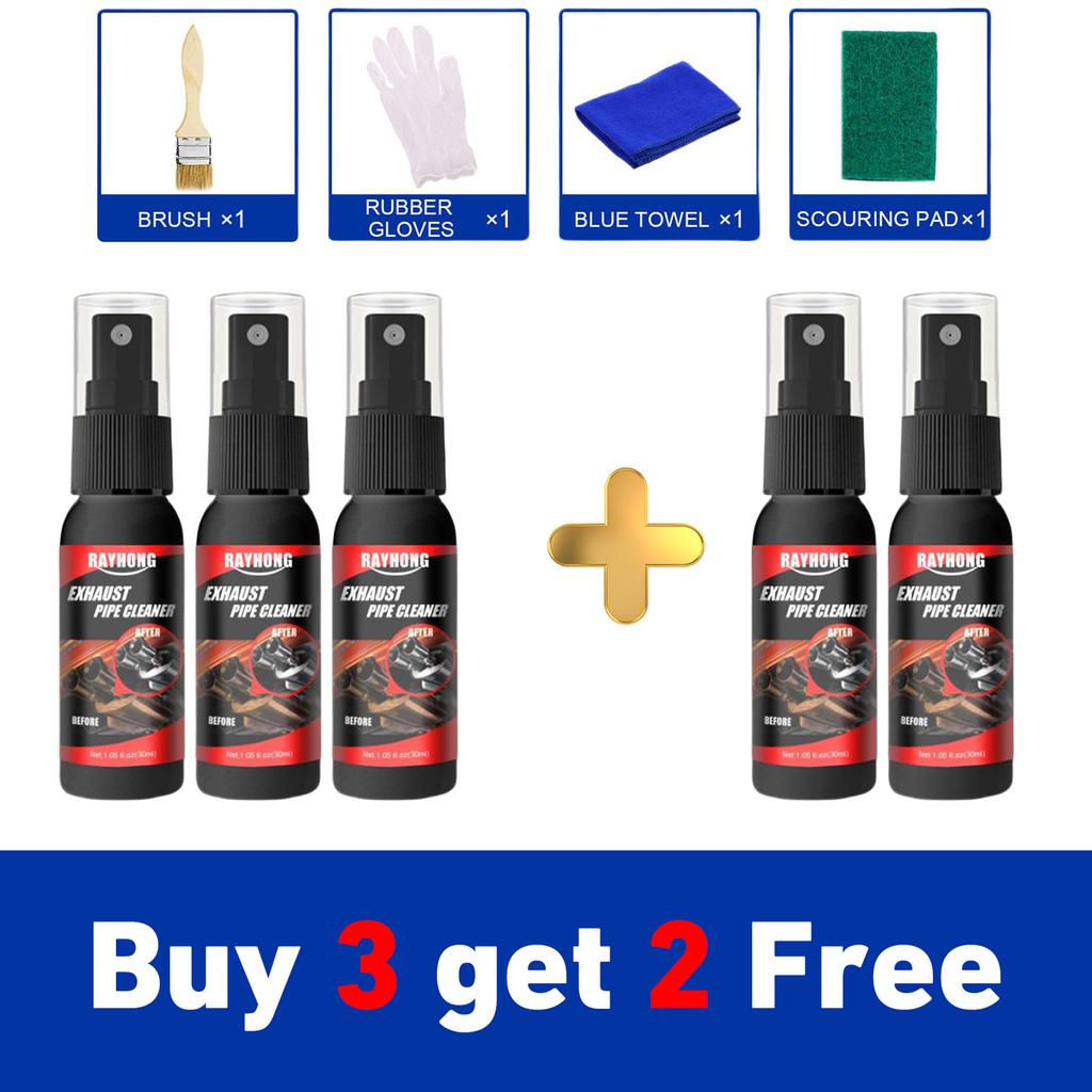 RAYHONG 30/120ml Car Exhaust Pipe Cleaner Kit Metal Multi-Purpose Pipe Derusting Spray Rust Remover Car Motorcycle Maintenance