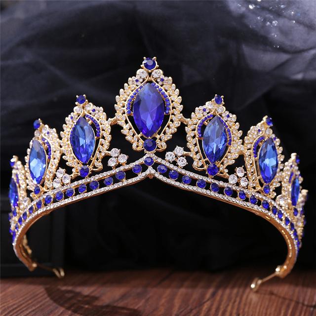 Baroque Vintage Crystal Tiaras Wedding Crown Bride Headdress Royal Queen Bridal Diadem Pageant Wedding Crown Hair Jewelry