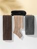 Pressure-Free Knit Women Calf Warmers Jacquard Stirrups High Socks Leg Warm Wool Knee Sleeve Ankle Trim Boot Socks Fall Winter