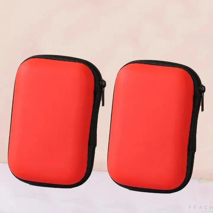 2PCS Portable EVA Storage Case - Ideal for Earphones, USB Drives, Shavers, and Cables - Compact and Protective Earphone Case