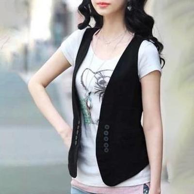 Breasted Waistcoat All-match Plus Size Cardigan Style Suit Vest for Daily Wear
