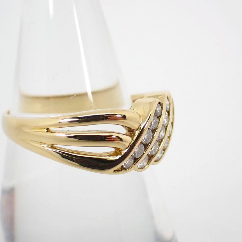 [Pre-owned] 18K Yellow Gold Diamond 0.37ct Ring Size 10 (j41-2)