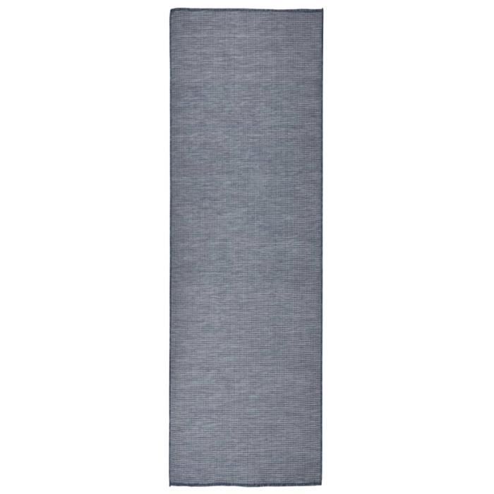 VidaXL Outdoor Flatweave Rug 80x250 Cm Blue