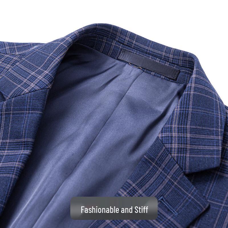 Men's Plaid Stretch Casual Suit Blazer