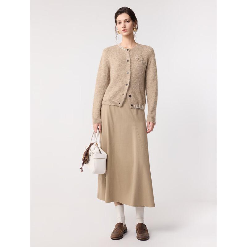 ELLE Floral Wool Blend Knitted Cardigan