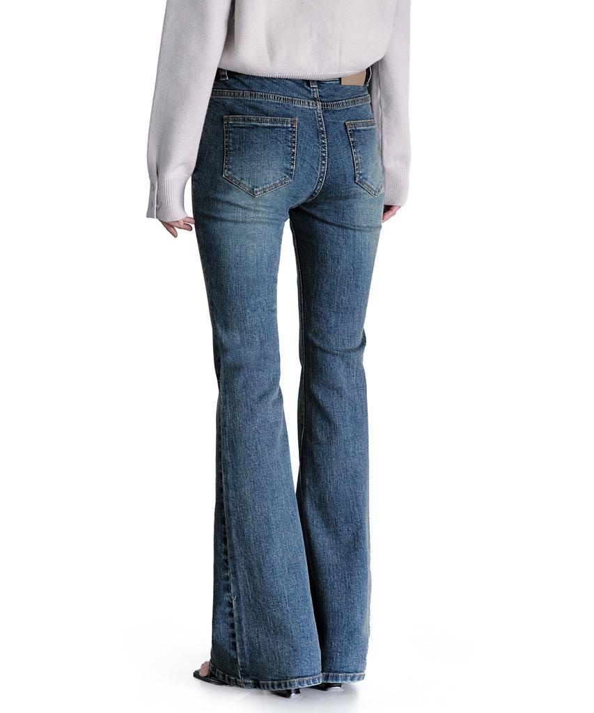 Deketeuumeon Signature Slim Low Rise Flared Jeans Dcwpt006Blueb