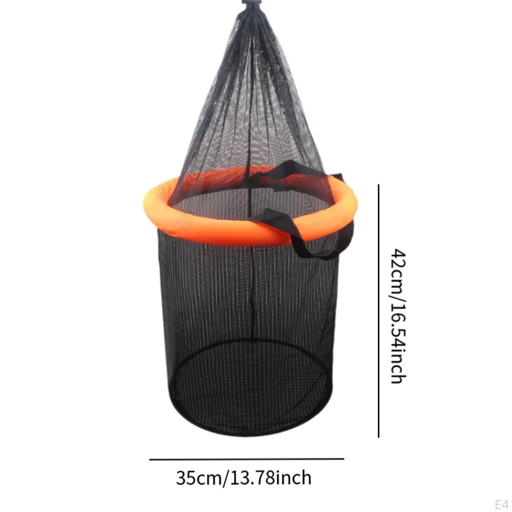 Foldable Floating Fish Basket , Mesh Bait Net Trap ,Heavy Duty, Keeping Storage Fishing Cage for