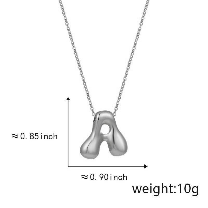Cute Smooth Letter Necklace, Chubby Pendant, European and American Fashionable and Simple Collarbone Chain