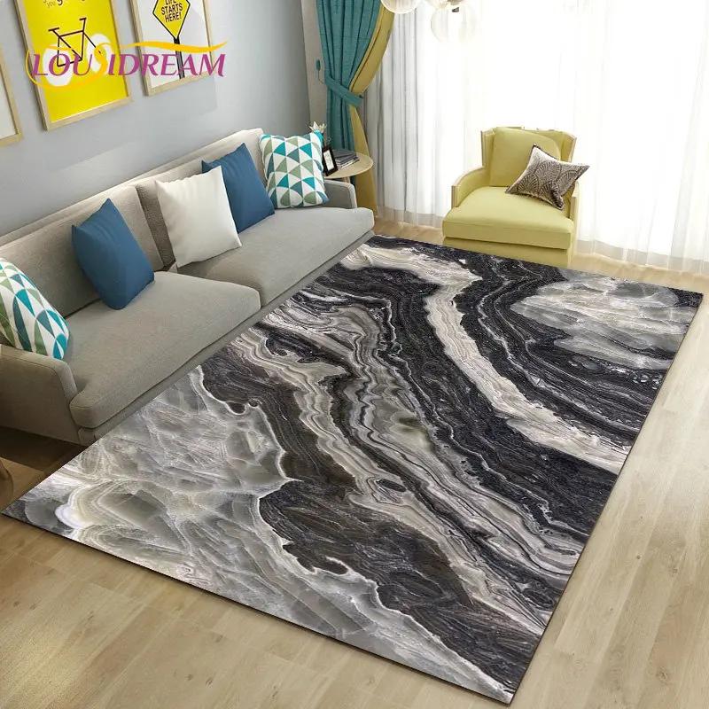Colour Blue Gold White Marble Area Rug Large,Carpet Rug for Living Room Bedroom Sofa Doormat Decoration,kids Non-slip Floor Mat
