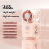 Fast Charging Fan Mini Handheld Fan, Transparent Cyber Portable Small with Digital Power Display Display, 3 Speed USB Rechargeable Pocket for