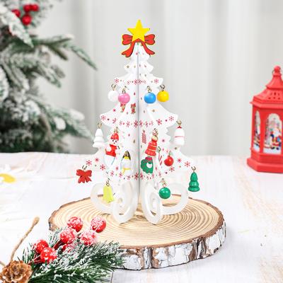Wooden Christmas Tree Ornament Merry Christmas Decorations for Home 2025 Navidad Natal Xmas Tree Desktop Ornament New Year 2026