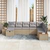 VidaXL Ensemble de canapé de jardin 8 pièces avec coussins Beige Rotin Poly 3359657