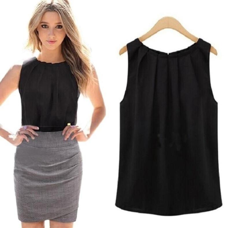 

Женский однотонный жилет без рукавов с круглым вырезом, темпераментный, универсальный, однотонный 2XL чёрный