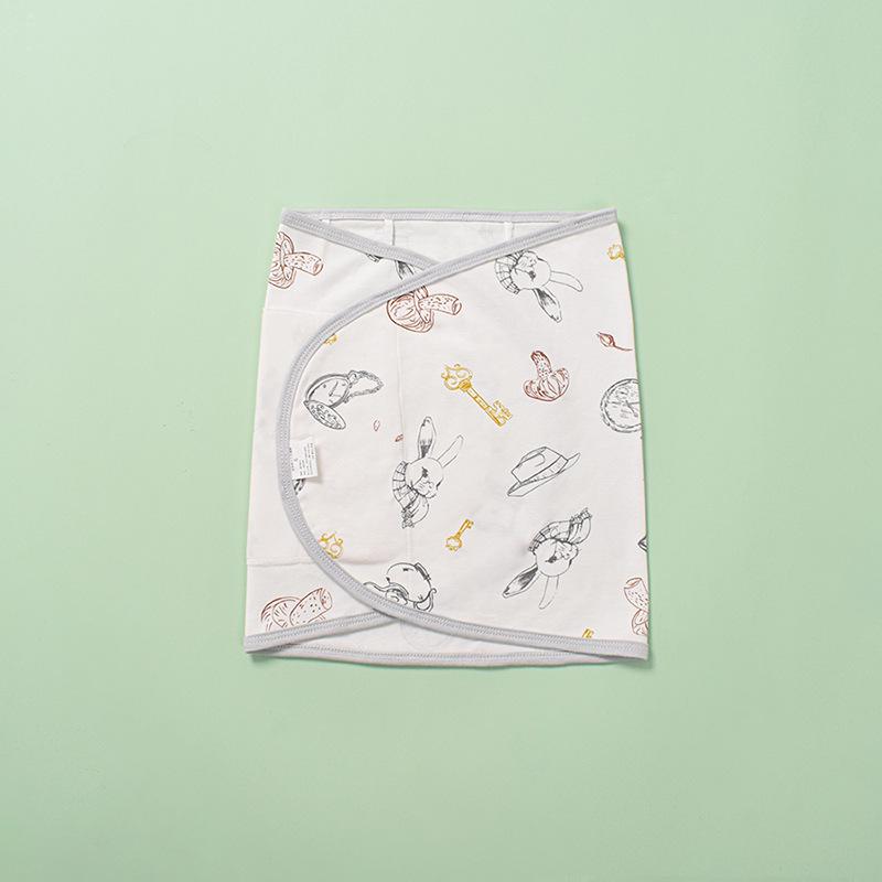Velcro Cotton Baby Swaddle Blanket - Spring/Summer Anti-Startle Sleeping Bag for Newborns Small (80x35cm)