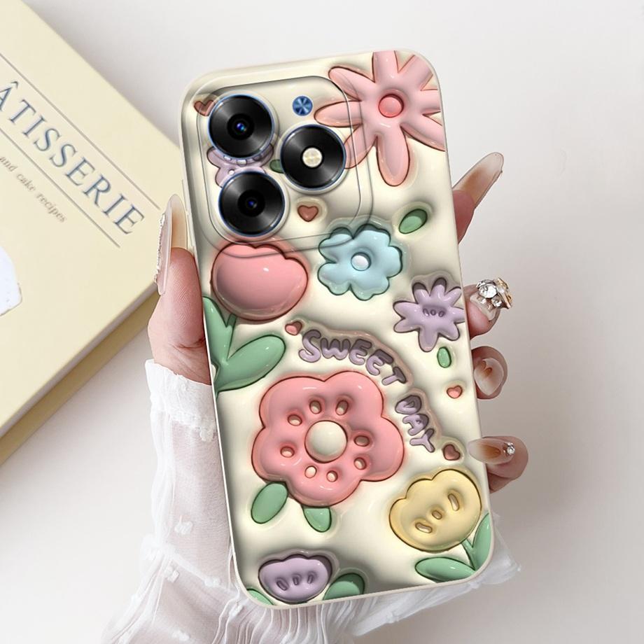 For Tecno Spark Go 2024 Case Tecno Spark 20c 20 Pop 8 Funda Aesthetic Cartoon Panda Rabbit Camera Protection Matte Soft Cover