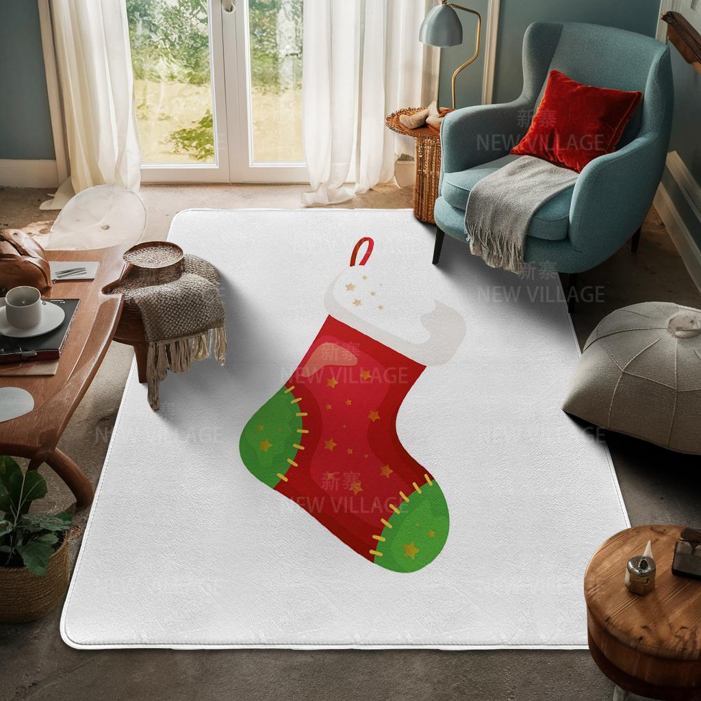 House Entrance Carpet Home Door Mat Living Room Bath Foot Bathroom Non-slip Water Absorption Rugs Bath Merry Christmas Winter