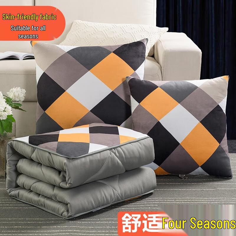 HANDUNYOU Геометрический плед-подушка 2-в-1 для автомобиля и офиса