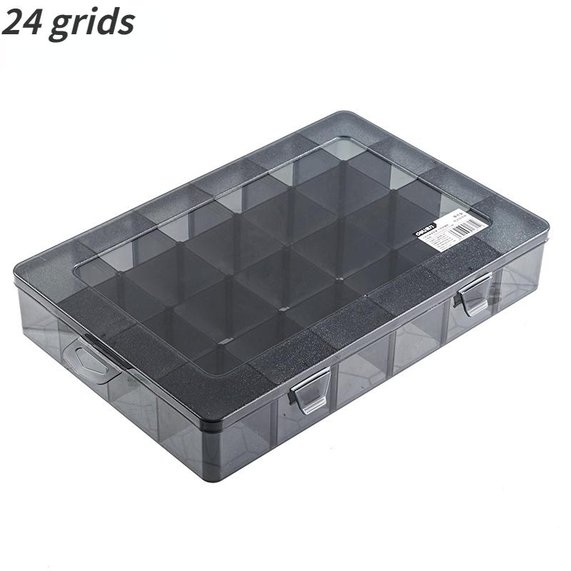 Deli 9-24 Grids Plastic Removable Bulkhead Tool Storage Box Jewelry Display Organizers Boxes Multifunctional Household Tool Case
