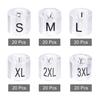 uxcell 120-Piece Clothes Hanger Marker Tags, Sizes S, M, L, XL, 2XL, 3XL, Round, 3.5mm Rod Diameter, Size Buckle, Color Coding, Store, Classification,