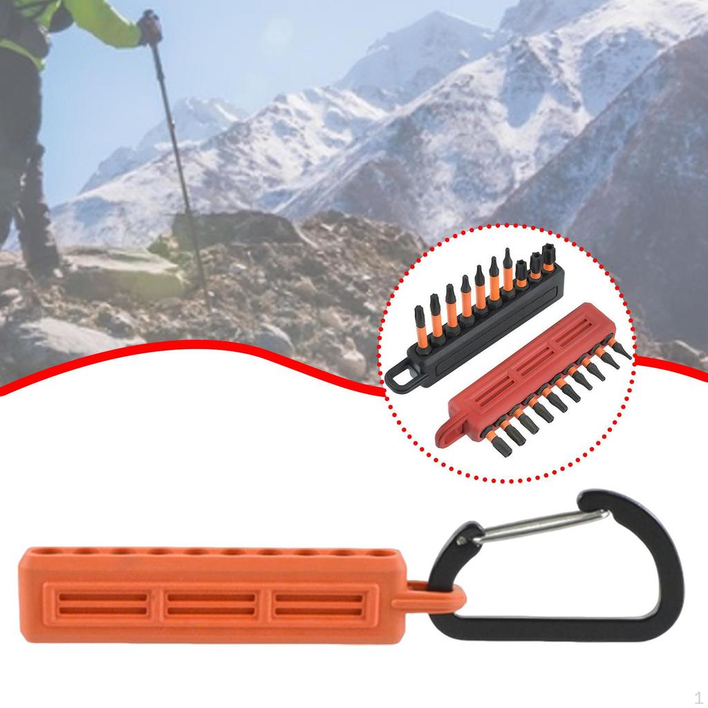 Hex Bit Storage Rack with Clip for 1/4 Inch Tools 10 Slots 5.9x0.8inch