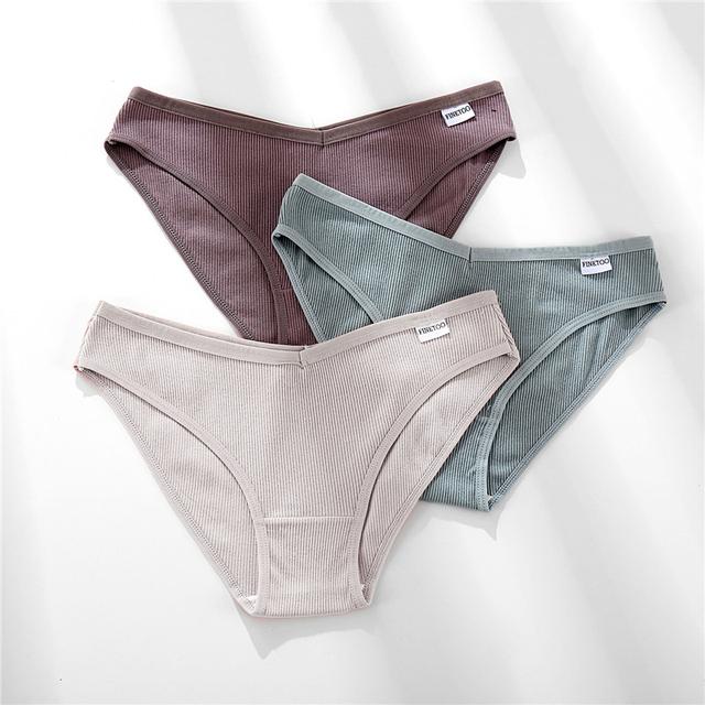 FINETOO Trendy V Waist Panties Women Cotton Briefs M-4XL Plus Size Underwear Female Comfortable Underpants Ladies Panty Lingerie