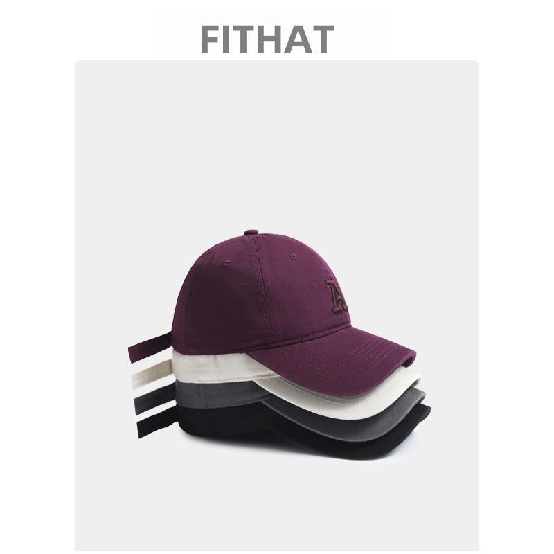 Korean Embroidered 'A' Baseball Cap - Soft Top, Flattering Fit, Versatile Unisex Japanese Style Duckbill Hat, Trendy Brand.