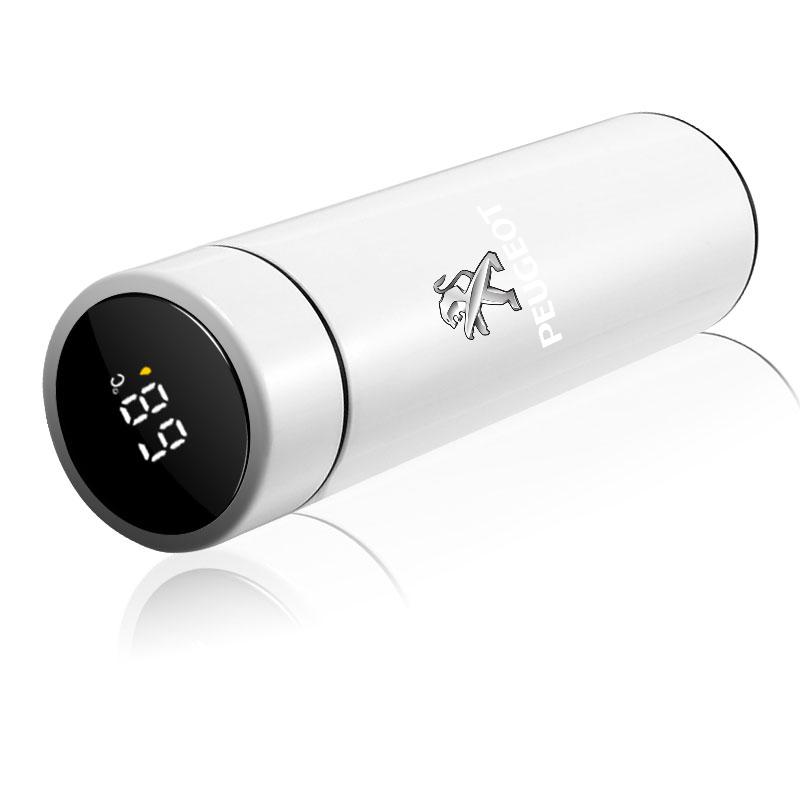 Smart termosmugg för bil med temperaturvisning Kaffekopp för Peugeot 308 408 508 RCZ 208 3008 2008 206 207 108 406 407 408 206 207 208 306 307