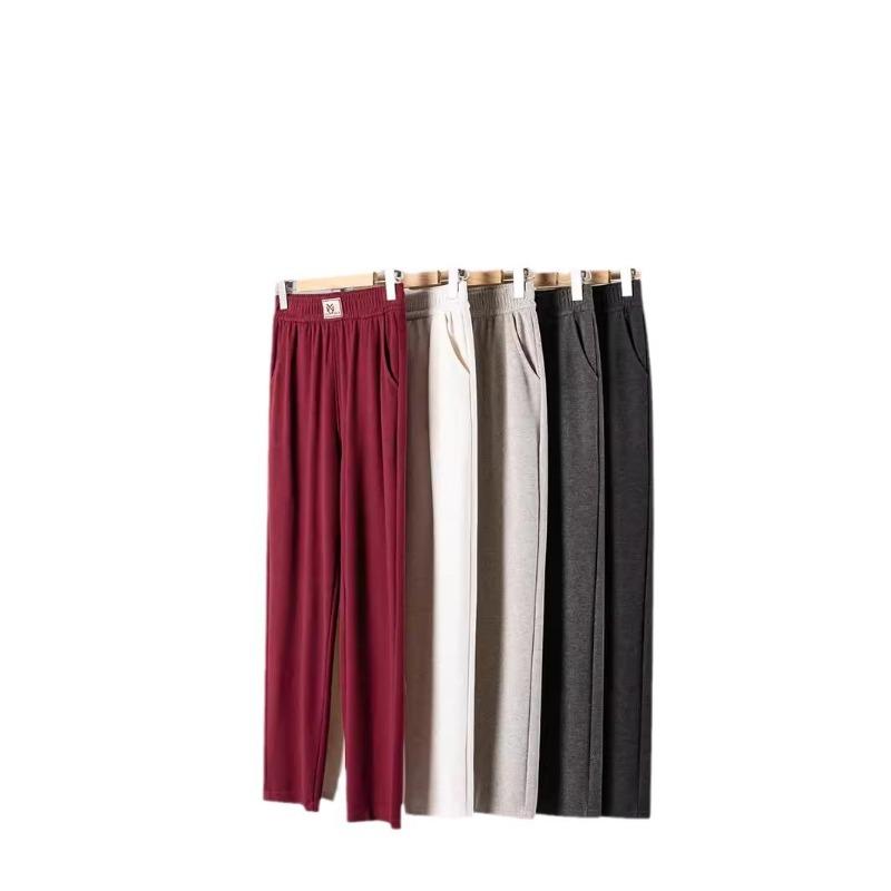 Autumn Antelope Cashmere High-waisted Women's Pantswomen's Glutinous Rice Pants, Silk Knitted Ancora Red Slacks