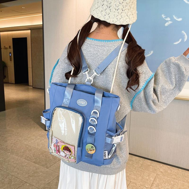 Mori Pain Bag Versatile Tote Bag Wind Transparent Shoulder Bag Women's Large Capacity Campus Student Versatile Messenger Bag
