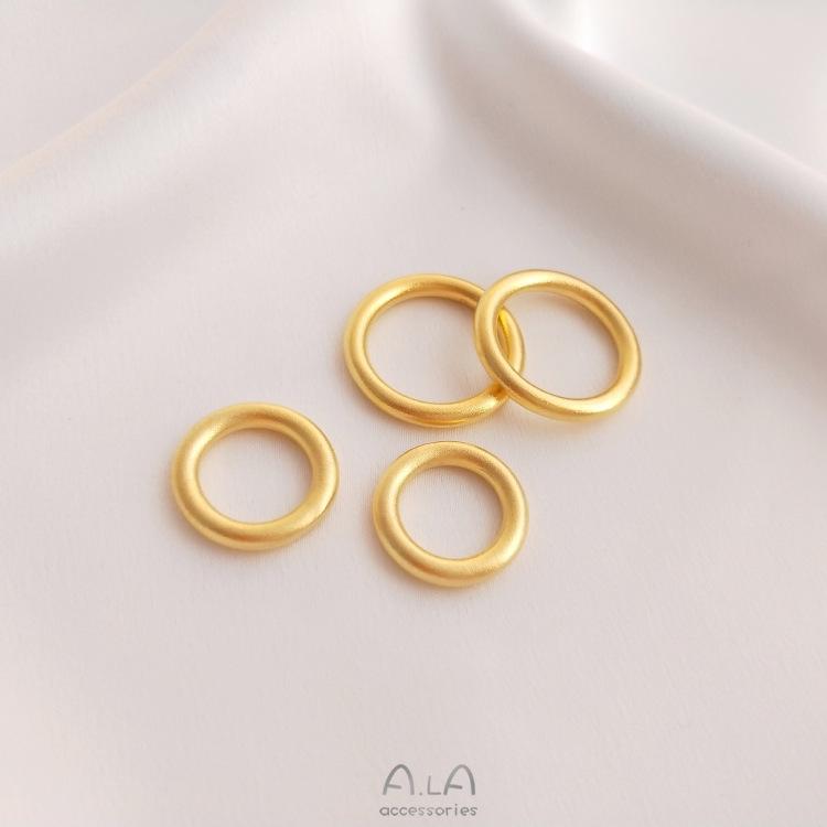 

Qiankun Ring: Sand Gold Band with Strong Color Retention - Handmade Round Ring & DIY Weaving Bracelet Connector Small 12mm Sand Gold Circle 1pc