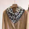 70x70cm Lightweight Cotton Silk Square Scarf With Boho Floral Print Breathable Neck Wrap Women