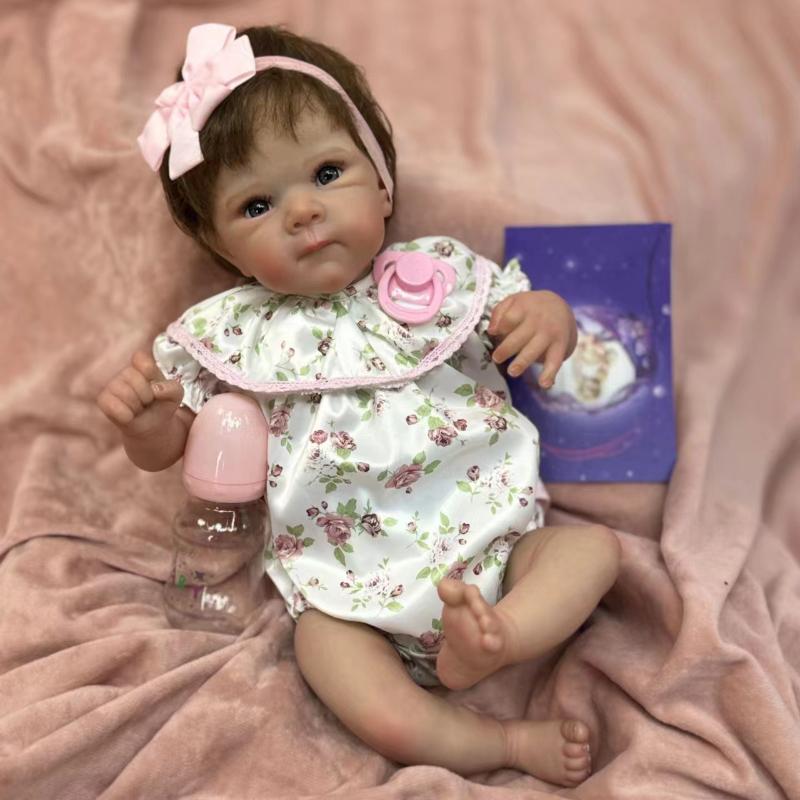 18 cali Urocza Reborn Baby Girl Doll Bettie Realistyczna miękka w dotyku tkanina W całości z winylu lalka symulacyjna 3D Malowana skóra widoczna żyła Noworodkowa lalka zabawka