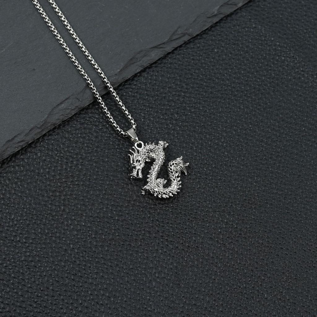 New Dragon Pendant Necklace Street Hip Hop Necklace Versatile Long Sweater Chain