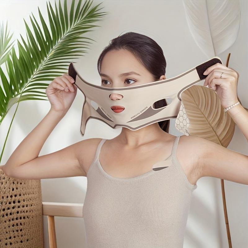 1PC Breathable Ultra-Thin V-Line Lift Mask for Women and Men - Reusable Brown Beauty Bandage