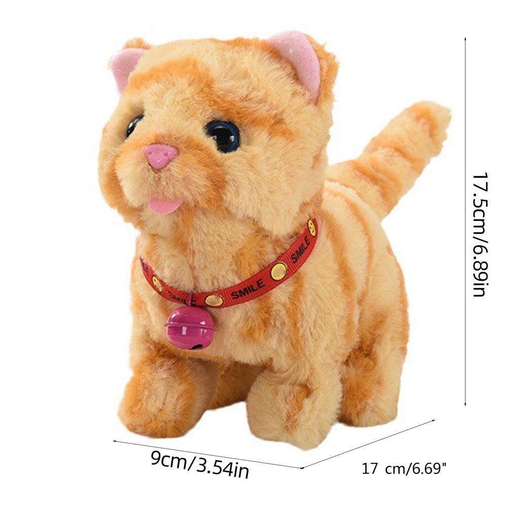 Interactive Plush Cat Toy with Walking and Meowing Realistic Stuffed Animal for Kids Perfect Gifts for Boys and Girls