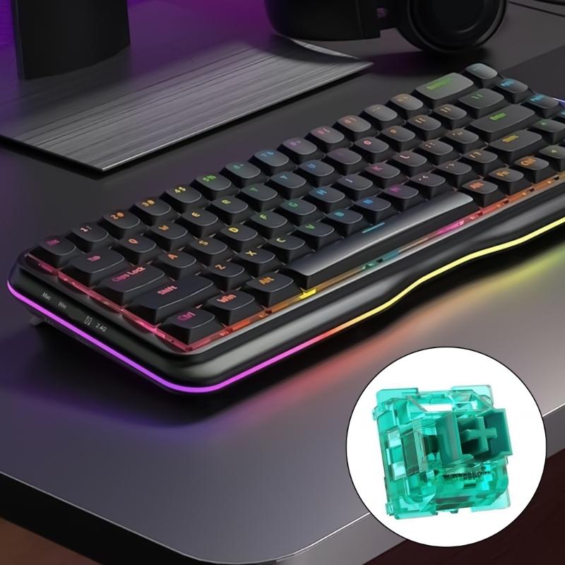70Pcs Green Switching for Mechanical Keypad Linear Hot Swappable Switching Tactile Response For Gaming Keypad