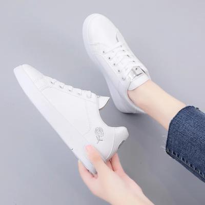 Fashion Shoes 2025 Women Running Spring Autumn Fashion Embroidered Flower White Breathable Lace-Up Casual Sneakers