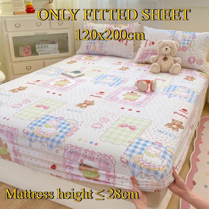 Fitted Sheet Pure Cotton Non-fading Non-balling Single-piece Bed Sheet Non-slip Multi-specification Bedding Bedspread Protector