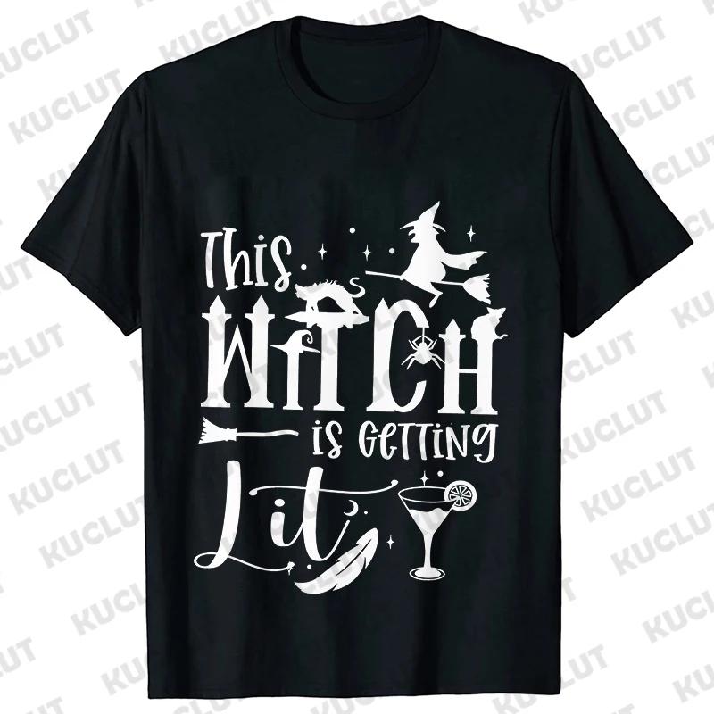 Team Bride Y2k Tops Bridal Shower Wedding Shirt This Witch Is Getting Hitched Lit T-Shirt Halloween Bachelorette Party EVJF Tees