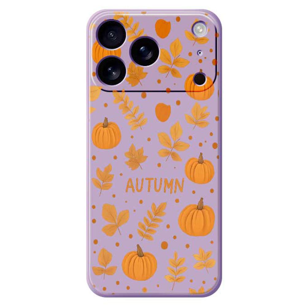 For iPhone 17 Pro Case Autumn Theme Pattern Printing Straight Edge TPU Phone Back Cover