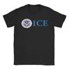Immigration and Customs EnforceUnisext ICE Unisexs T Shirt Vintage Tees Short Sleeve Crewneck TShirt Pure Cotton Clothes