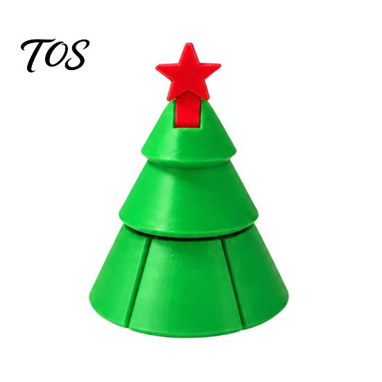 Holiday Desk Accessories Christmas Tree Fidget Toy, 3D Printed Flexible Sensory Decompression Transformation Deformable Monster Toys Figurine