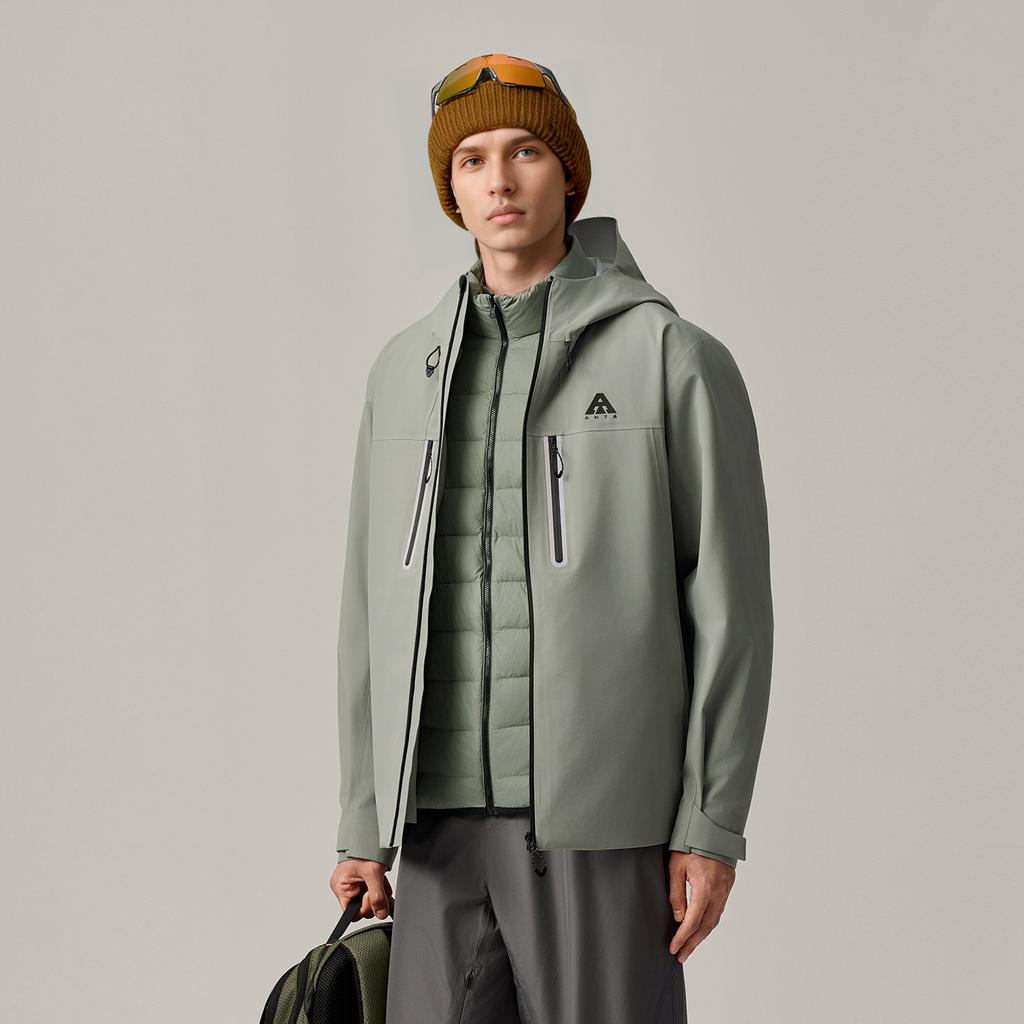 Anta Outdoor Series Simple Versatile Comfortable Casual Hooded Three-In-One Waterproof Jacket Men Jacket 952546603-2