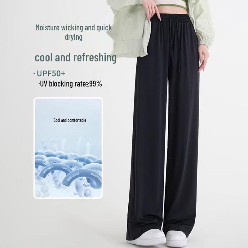 Women's Ice Silk Wide-Leg Casual Pants